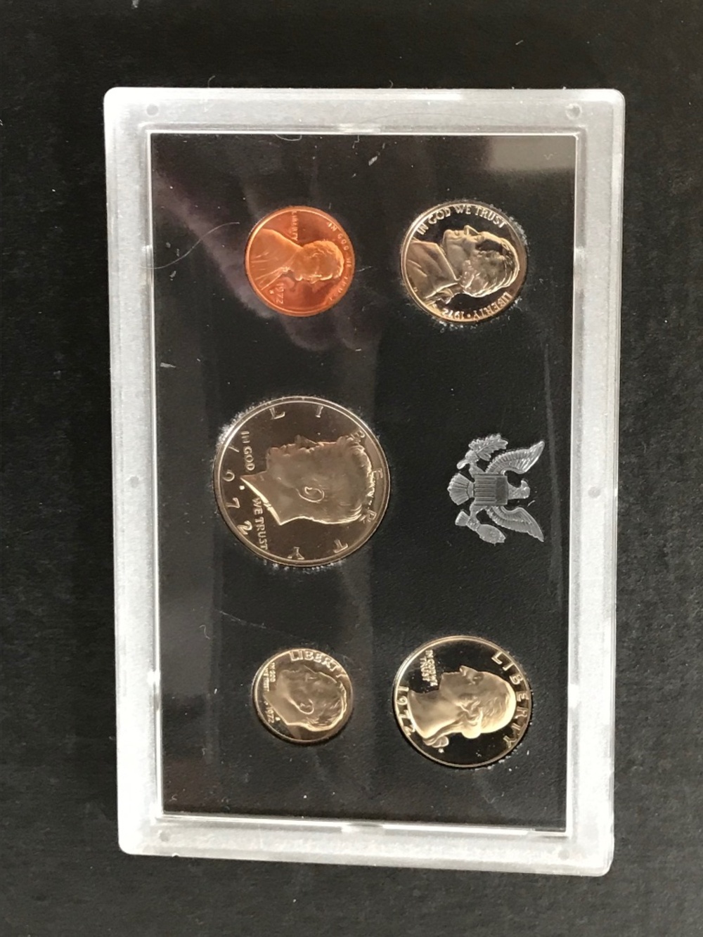 1972 US Mint Proof Set OGP - 5 coins - Clad JFK Half Dollar - Lincoln Cent